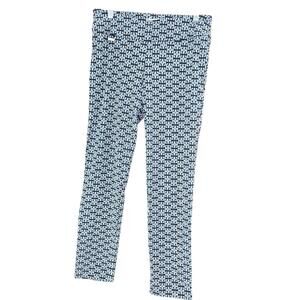 Peck & Peck Black White Blue Geometric Pants Size 6 Petite
